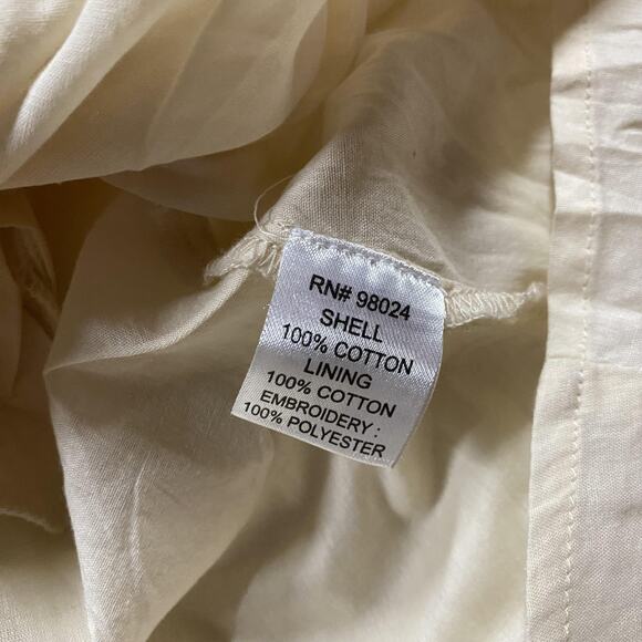 Love The Label Dress Womens Small White Puff Sleeve Embroidered Cotton Mini - Picture 5 of 11